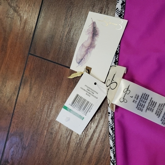 NWT Jessica Simpson Geo Side Shirred swim - Picture 2 of 7